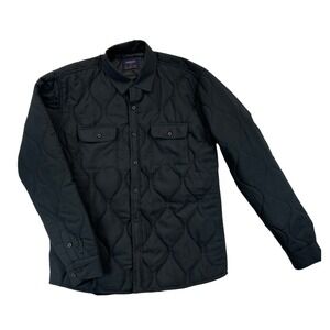 Nomad Quilted Shirt Jacket Mens L Black Onion Quilt Button Up Shacket